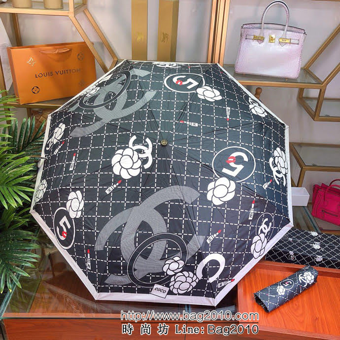 CHANEL香奈兒 2019香奈兒 亞太專櫃最新款 山茶花全自動UV晴雨傘 防雨防紫外線隔熱傘  sll1035